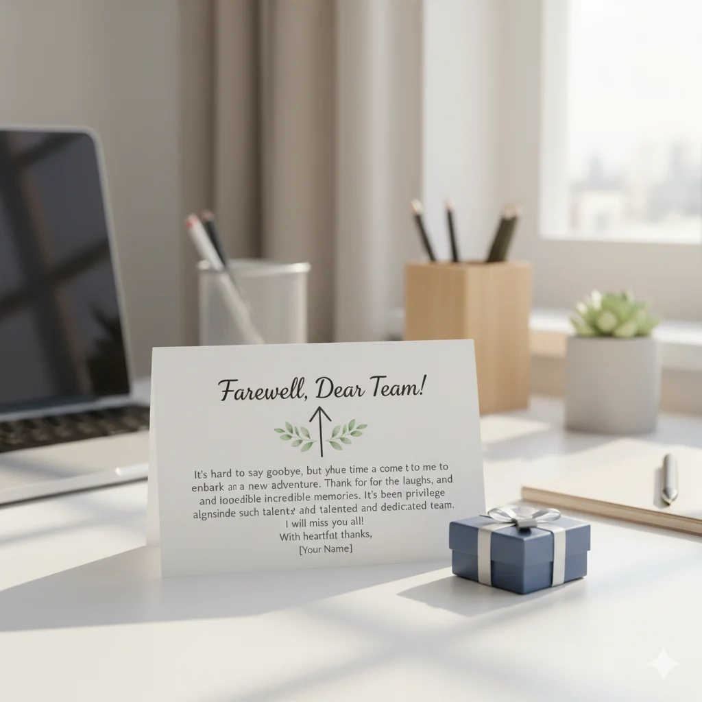 Farewell Message to Coworkers