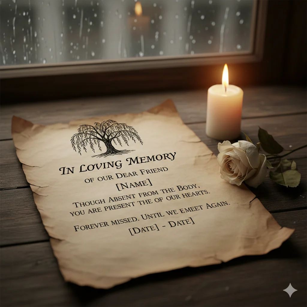 Friend Passed Away Message