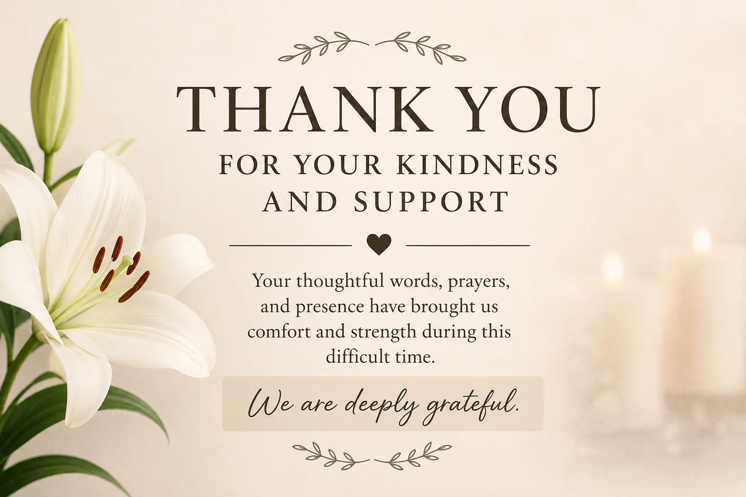 Funeral Appreciation Thank You Message