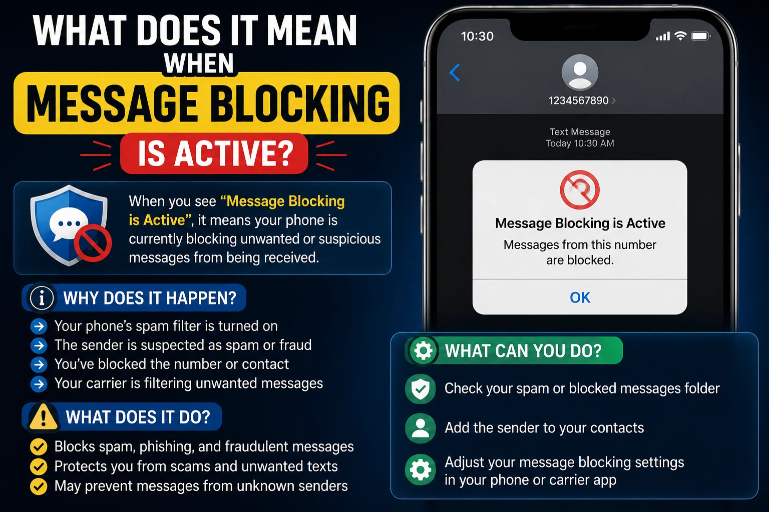 what does it mean when message blocking is active