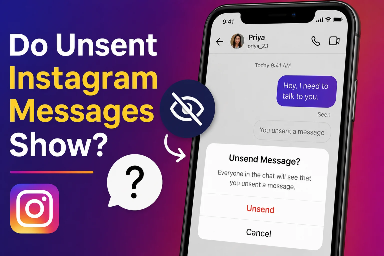 Do Unsent Instagram Messages Show