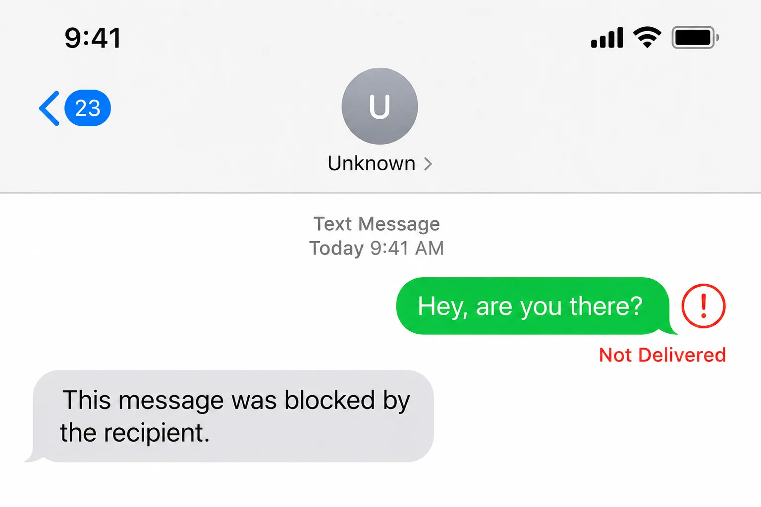 fake blocked text message
