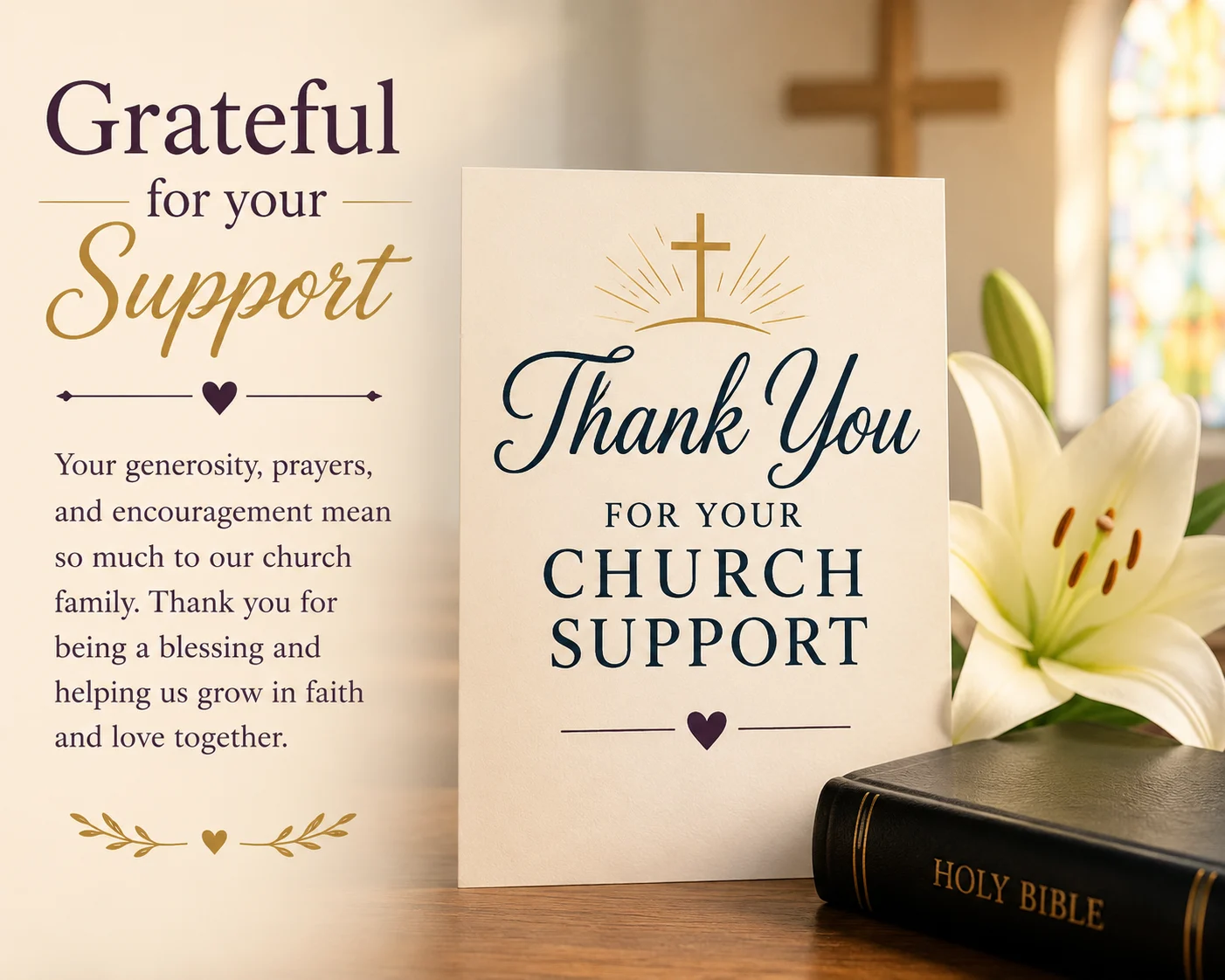 Thank You Message for Church Support