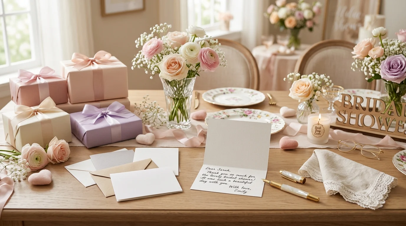 bridal shower thank you message
