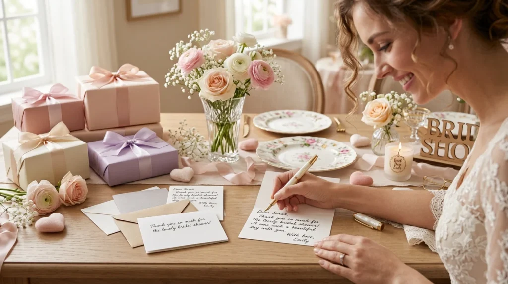 bridal shower thank you message